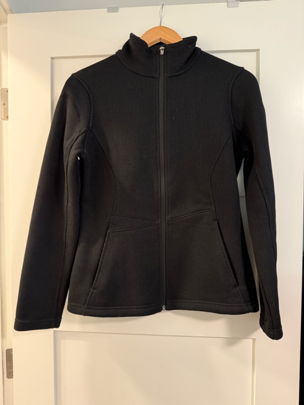 Spyder Black Ribbed Women’s Full-Zip Bomber Jacket